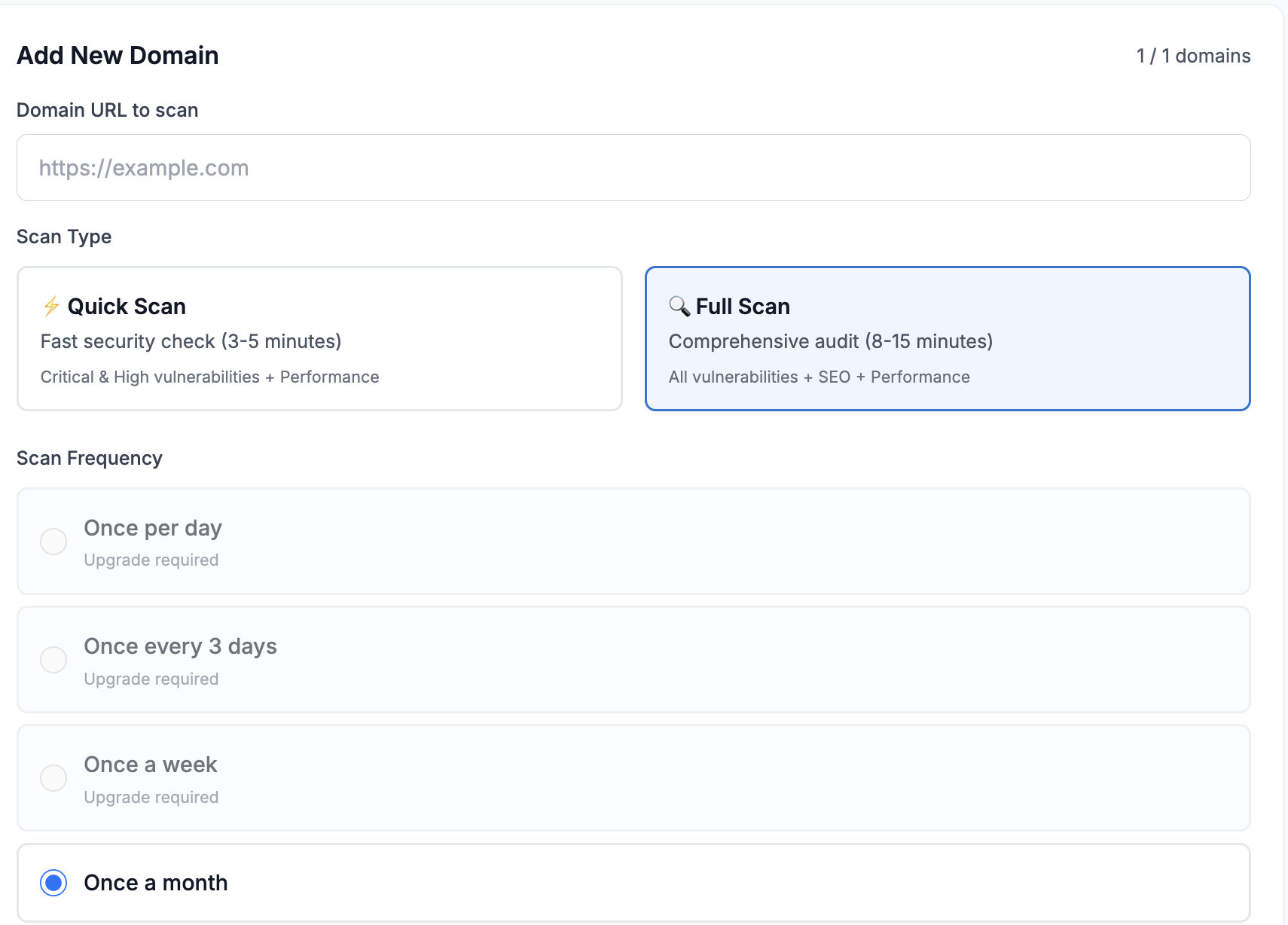 Biz Secure Online scanning dashboard