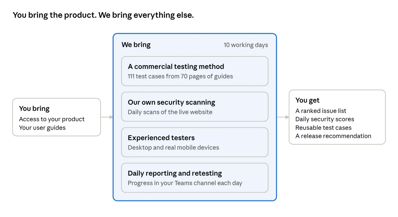 What you bring, what we bring, and what you get: ranked issues, daily scores and test cases